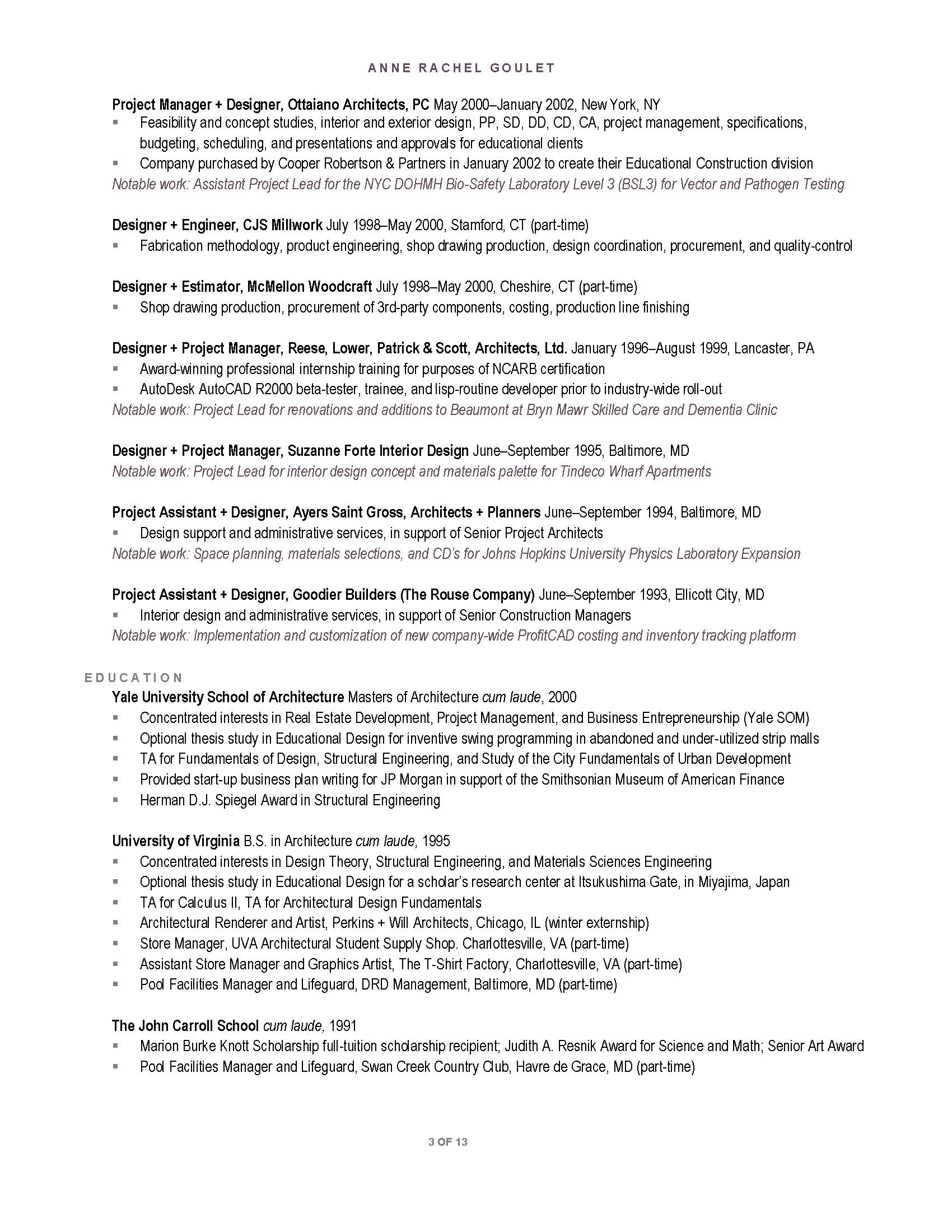 Anne Goulet CV Page 3