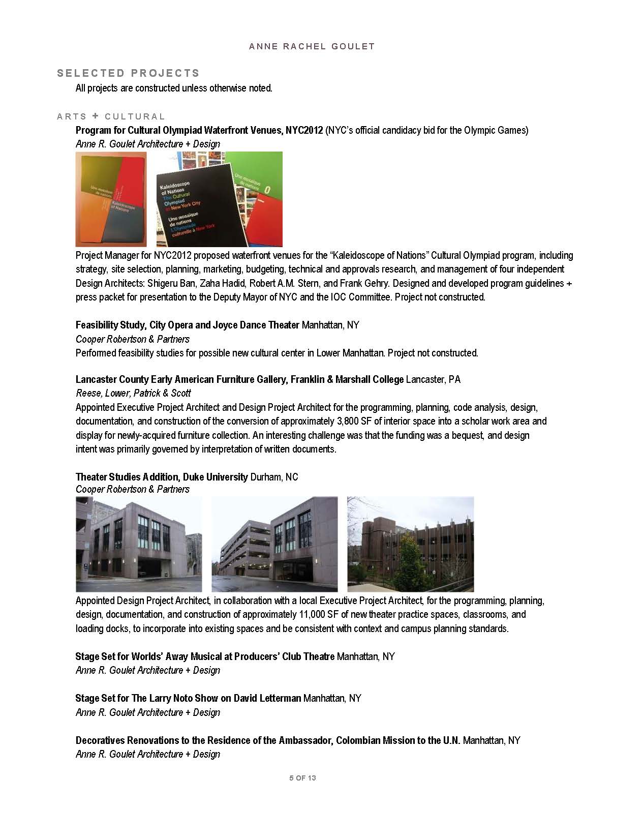 Anne Goulet Projects Page 1